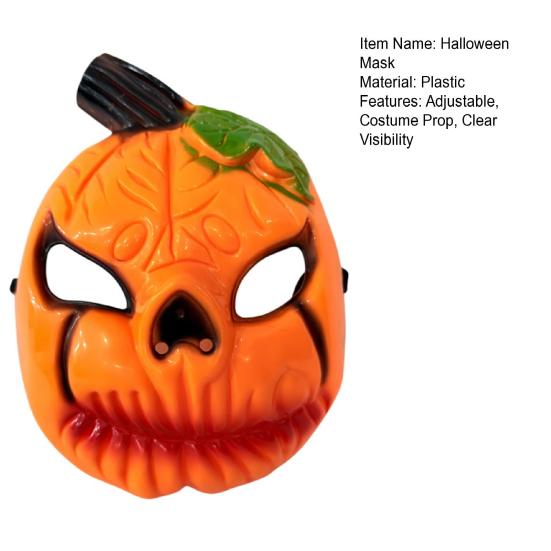 Hard Material Horror Mask Halloween Pumpkin Face Mask, Scary Lantern Party Costume Accessory Breathable Props for Secret Room Games