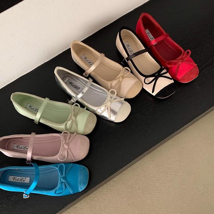 

Вечерние туфли Мэри Джейн на мягкой подошве, женские, весна-лето 2025, французские балетки с серебряным бантом, одинарные туфли, туфли Doudou, женская обувь 35 серебряный