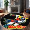 1pc UFO Robot Grendizer2 Print Round Carpet Chair Round Carpet Suitable for Bedroom Living Room Home Decorative Carpet