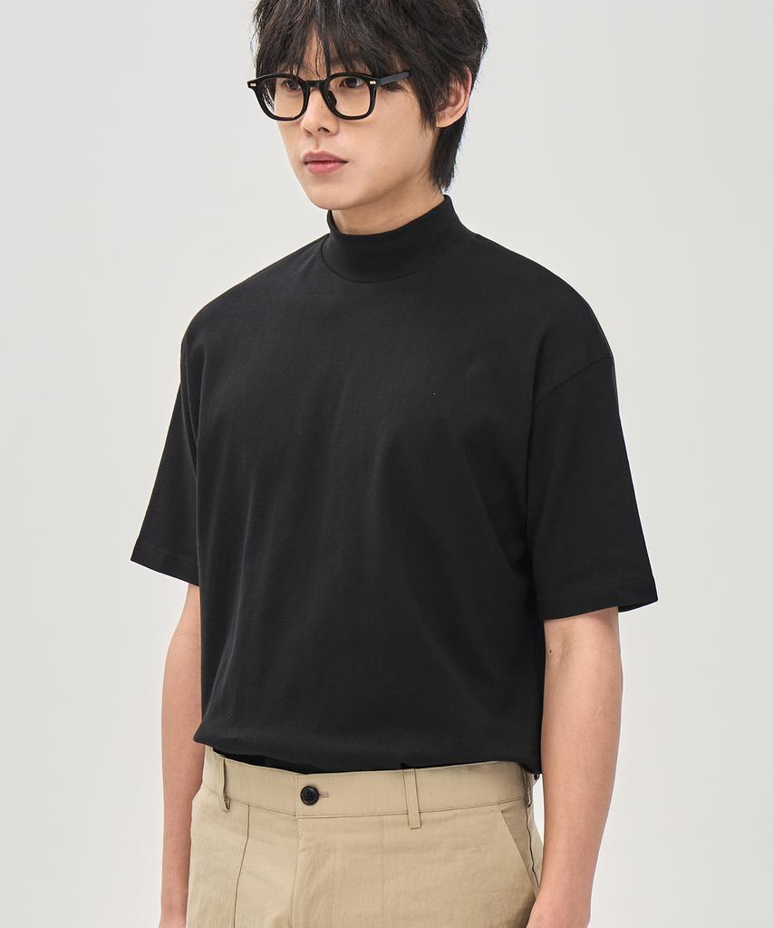 PRAIRIE Half-Neck Short-Sleeve T-Shirt (Black)