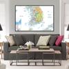 English Map South Korea Map Administrative Map Canvas Painting Living Room Home Decoration Children School Supplies