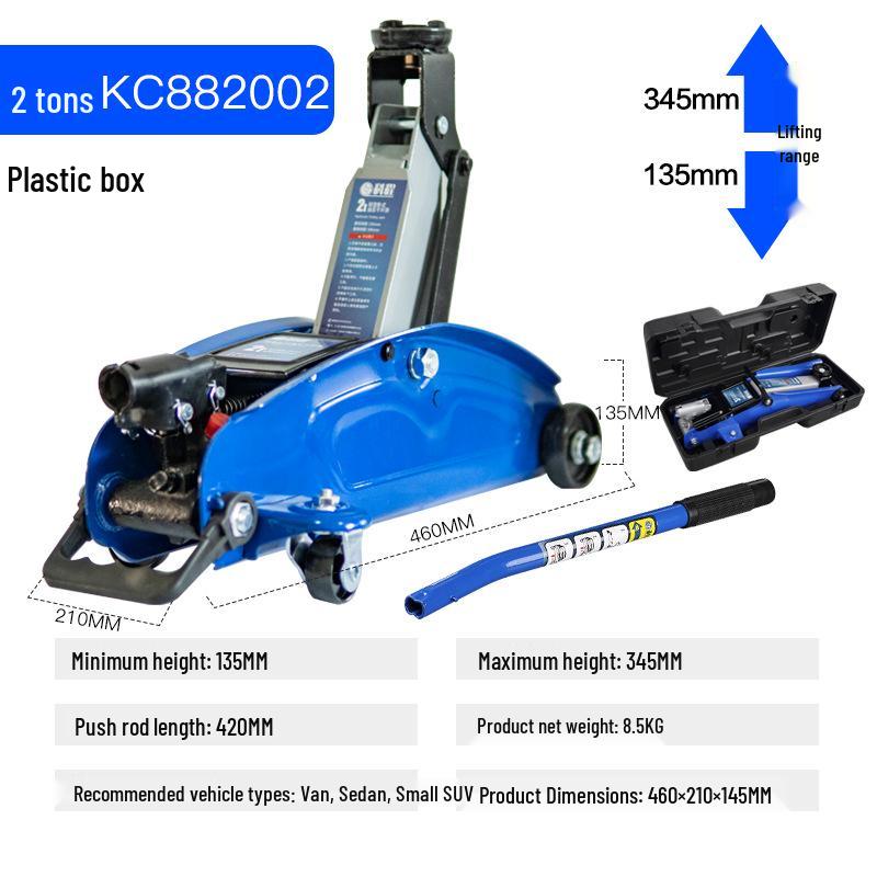 2-Ton Horizontal Hydraulic Car Jack for SUVs – 3T Tire Change Tool