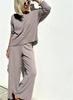 Spring 2025 Elegant Knit Wide-Leg Pants & Sweater Set - Casual Two-Piece Ensemble
