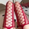 Medias Sexys para Mujer de Malla hasta el Muslo JK Lolita Punk Damas Niñas Calcetines de Red Calados Pantimedias de Nailon