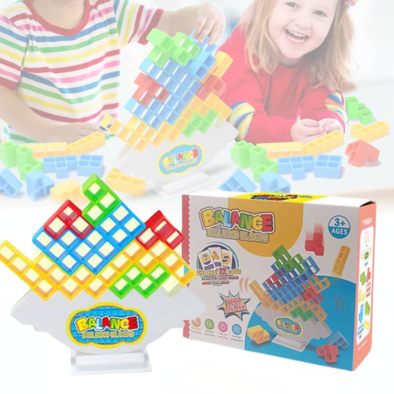 Tetris Tower Balance Game Tetra Tower Toys Stacking Blocks Kids 16 32 48 Pcs 64