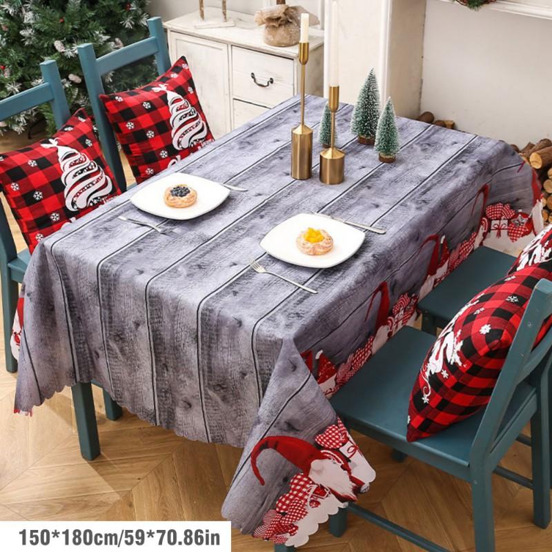 Christmas Rectangle Tablecloth Waterproof Dining Table Cover Tablecloth For New Year Party Navidad Holiday Dinner Decoration