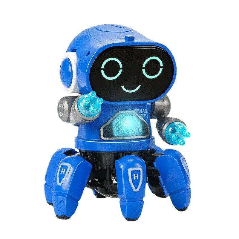 Dancing Six-Claw Fish Robot Electronic Toy Pet Funny Walking With Music Lightd Interaction Toys For Kids Boys' Birthday Gifts