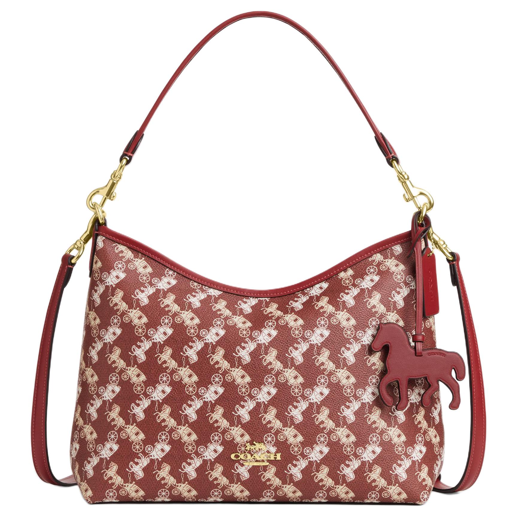 

Coach Laurel 31 New Year Collection Year Of The Horse Limited Edition Carriage Pattern Print Faux Leather Shoulder Bag Large CDB58-IMWGD Basic Set (Bag+Dust Bag)