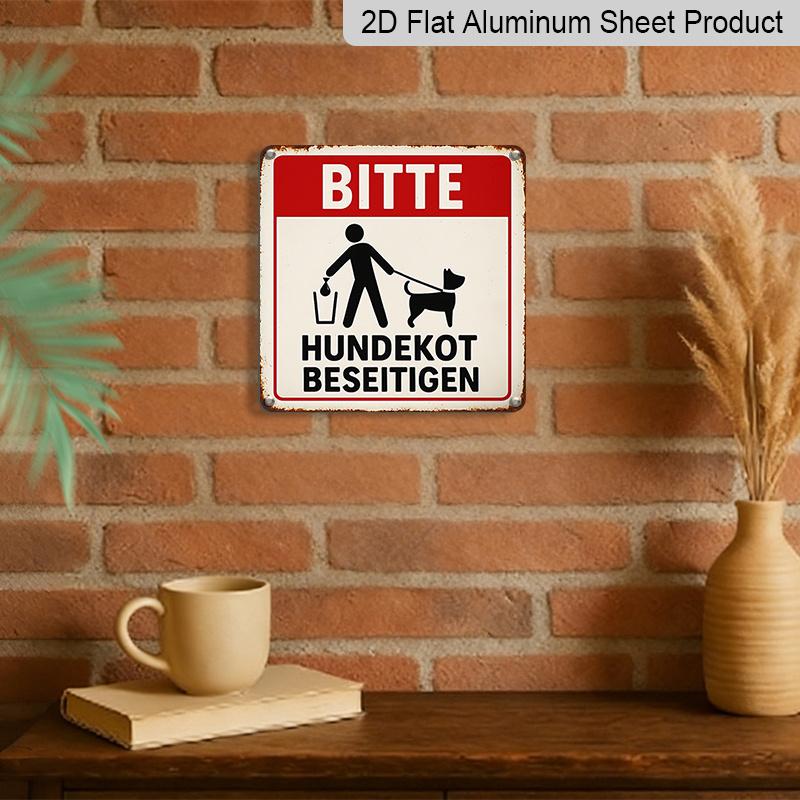 2D Flat 1pc, Decorative Plaque and Ornament, Dog Pet Theme, Community Safety Reminder, Classic Retro Style, for Park, Garage, Yard, and Home Decor