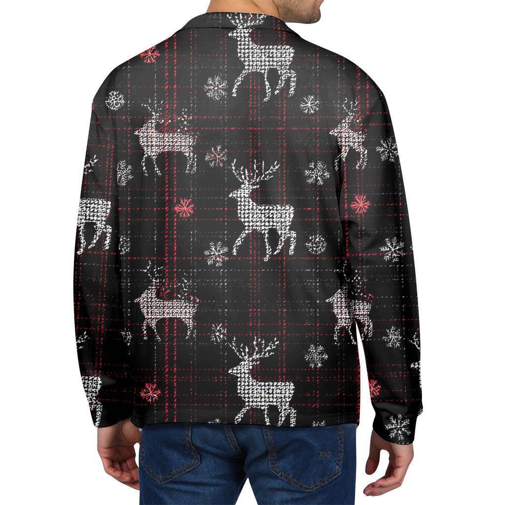 Herre Casual Juleprint Knapper Langermet Skjorte