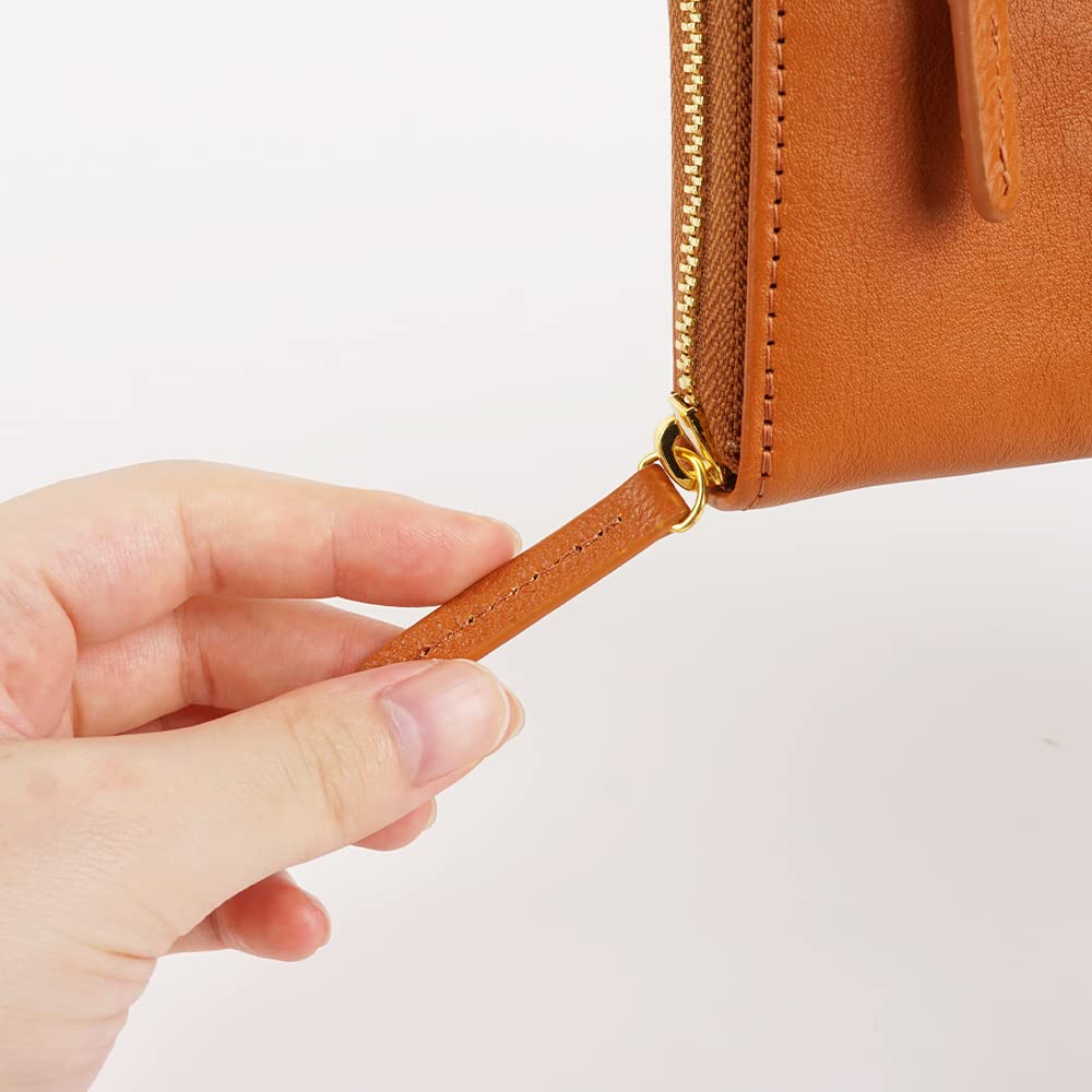Les.conni Women's Zip-Around Long Wallet, Perfect Gift for Mother's Day, Birthdays, Anniversaries, and Christmas (Camel)