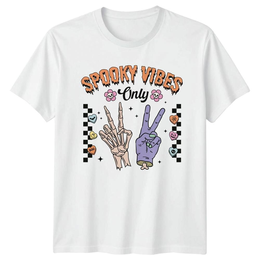 Spooky Vibes Only TShirt Retro Groovy Halloween Gift For Him And Her S