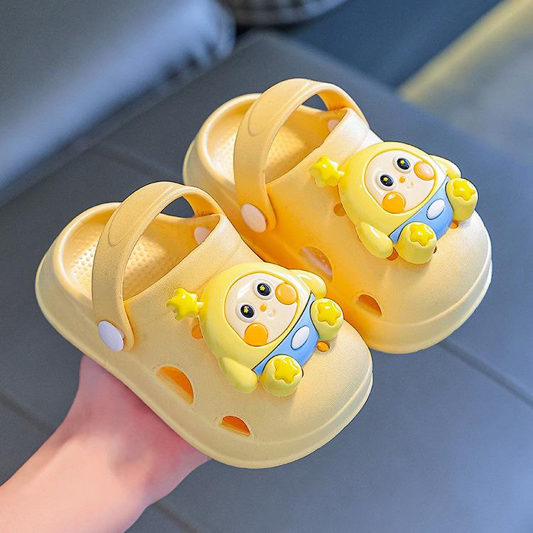 

Children s Summer Slippers for Boys, Indoor Non-Slip Cartoon Soft-Soled Toddler Closed-Toe Sandals for Girls 21-22 жёлтый