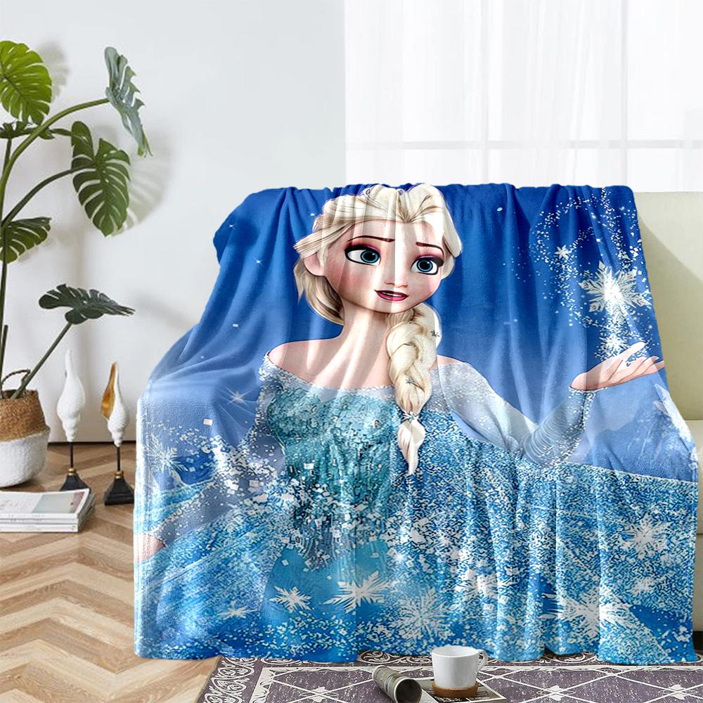 Elsa Theme Printed Blanket - Perfect for Couch, Bed, Travel & Outdoor Use | Machine Washable, Cozy & Durable.