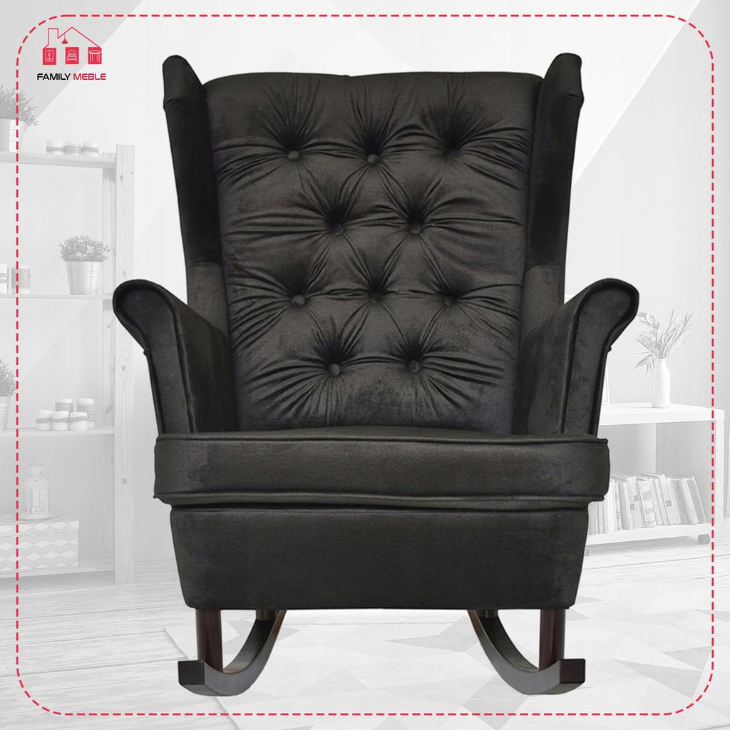 Scandinavian Wingback Rocking Chair Gaja Family Meble Black Olive 10 Pik