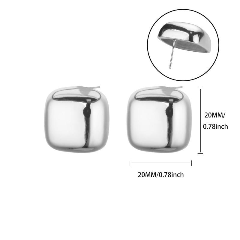 Premium anti-sensitive stainless steel stud earrings pearlescent metal texture geometric ball earrings trendy commuting