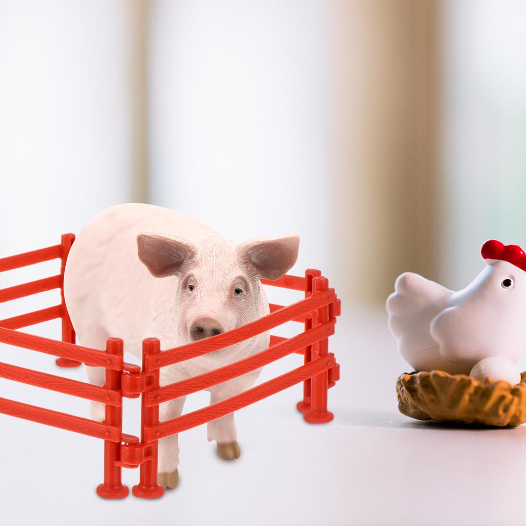 50 Pcs Miniature Zoo Fencing Accessories Plastic Fence Toys Farm Gate Garden Supplies Simulation Safe Trellis Gates Landscaping