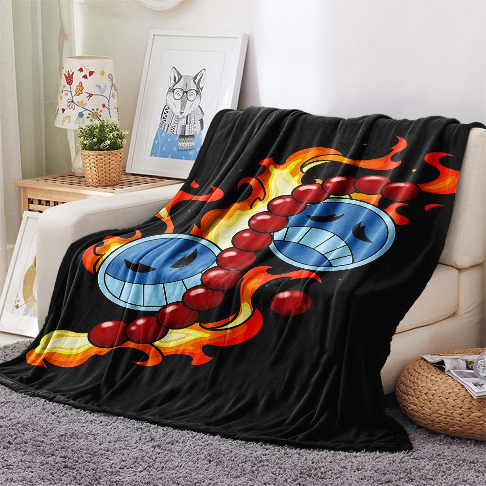 1PC Anime One Piece Patterned Flannel Blanket Suitable For All Seasons For Home Decor Warmth And Comfort Gifts Holiday Present