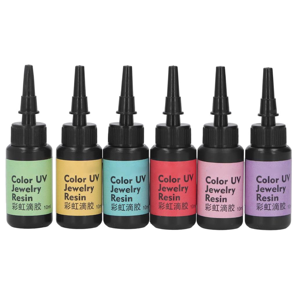 6Pcs 10ml UV Resin Easy Operation Quick Curing Bright Vivid Color Widely Used UV Epoxy Resin for