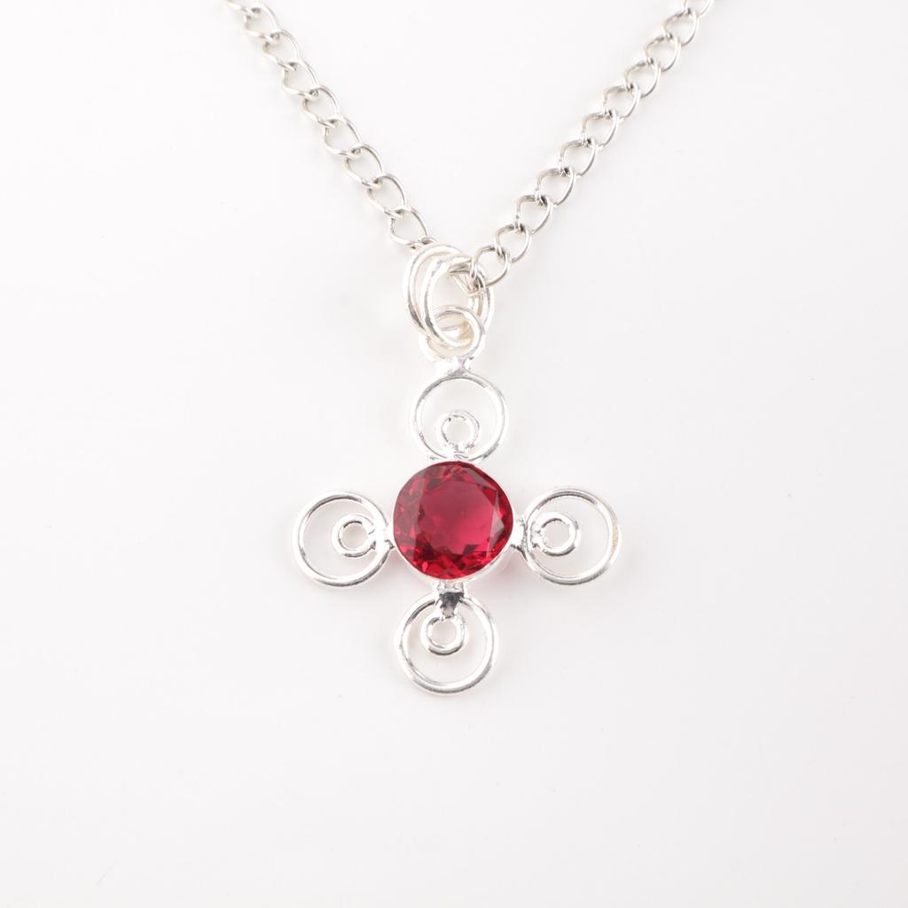 Pink Rubellite Gemstone 925 Sterling Silver Jewelry Handmade Statement Pendant PP-41-11