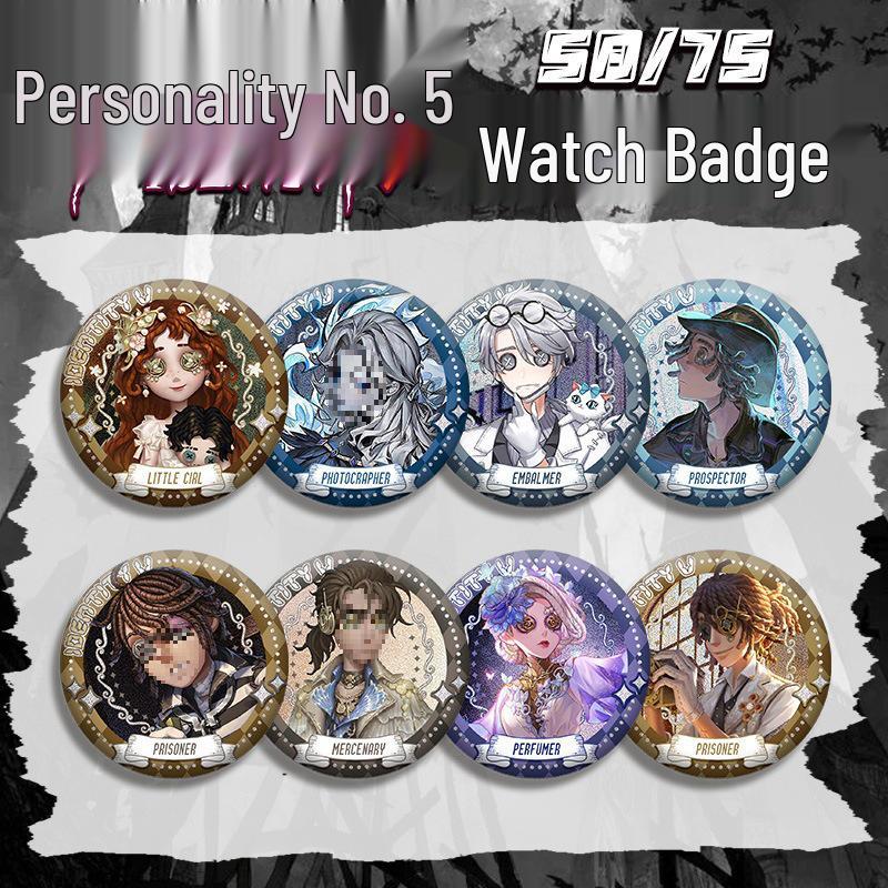 Identity V Little Girl Anime Badge with Silver Glitter Guts Joseph Pendant