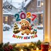 Knitted Wool Texture Decals Chinese New Year Window Stickers 2027 Goat Static Clings Reusable Festive Glass Clings Crochet Knit Lamb Decals