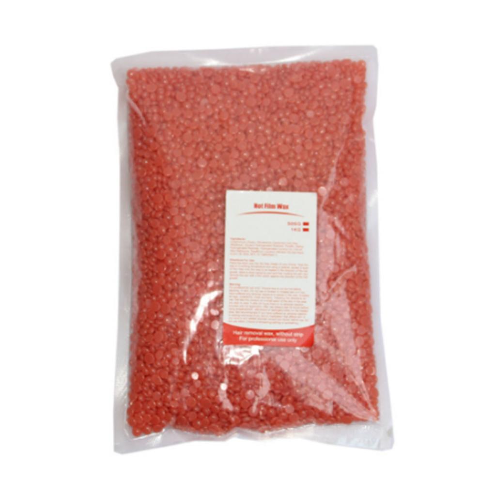 Hard Wax Beans for Nose Leg Body Hair Removal Paper Free Fast Dehairing Big Bag 1000G Strawberry