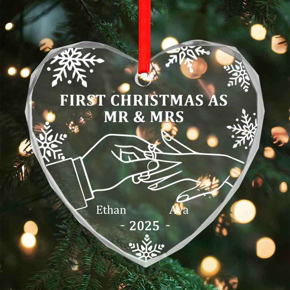 Acrylic Christmas Decorations Couples Crystal Pendant First Married Ornaments Bridal Shower Gifts For Bride Jewelry Accesso X0S4