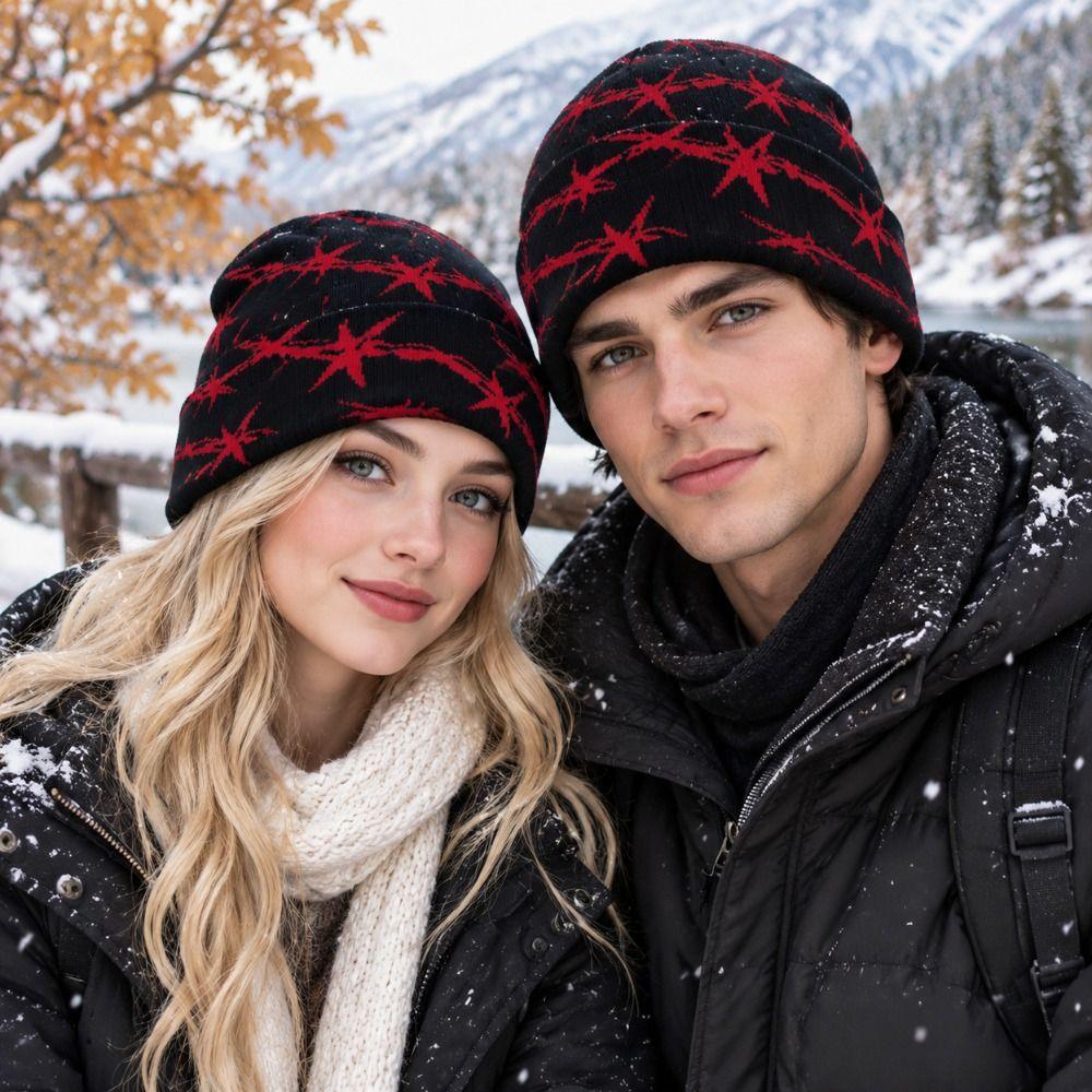 Thickened Double Layer Knit Beanie Warm Knitted Hat Streetwear Winter Skull Cap Outdoor