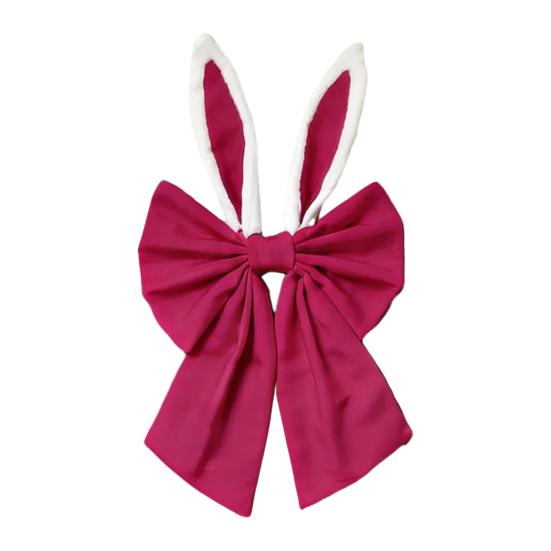 16-tums påskkransrosetter Glad påskkaninöronrosett för trädtopp Dekorativ tygrosett för vårhelg Ytterdörr Vägg Fönster Inomhus Utomhus