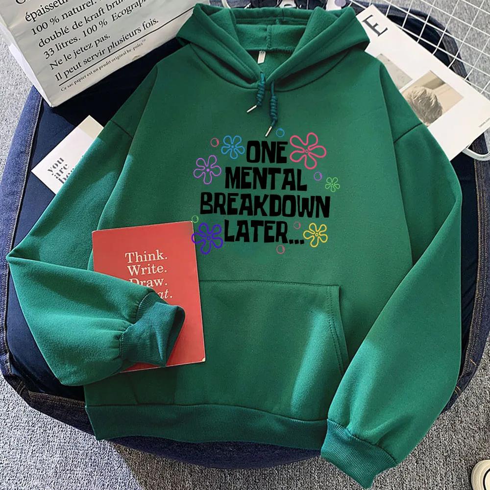 Winter Mädchen Hoodies Eine mentale Krise später Buchstaben Grafik Sweatshirts Damen Kleidung Sudaderas Casual Langarm Hoodie