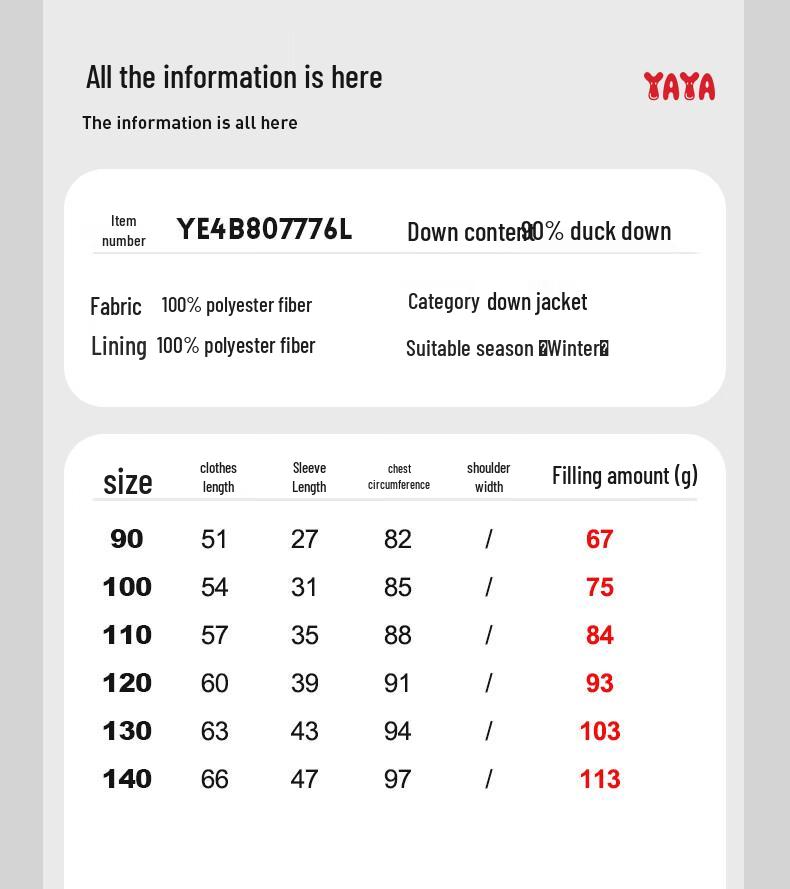 Yaya Kids' Unisex Cartoon Mid-length Winter Down Jacket