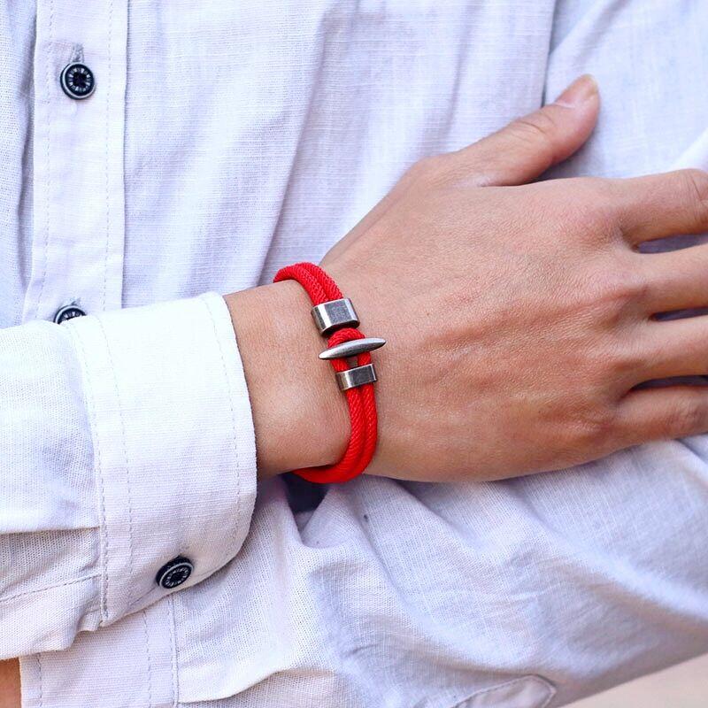 New Rope Bracelet Men Vintage Double Layer Cord Bangle Homme Leisure Accessories Gift For Him Pirate Punk Braslet Pulseras