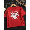 European Sizes Boys' Creative T-Shirt Featuring a Baseball Bat Star Design, Made of Comfortable, Perfect for Casual Wear In The Summer