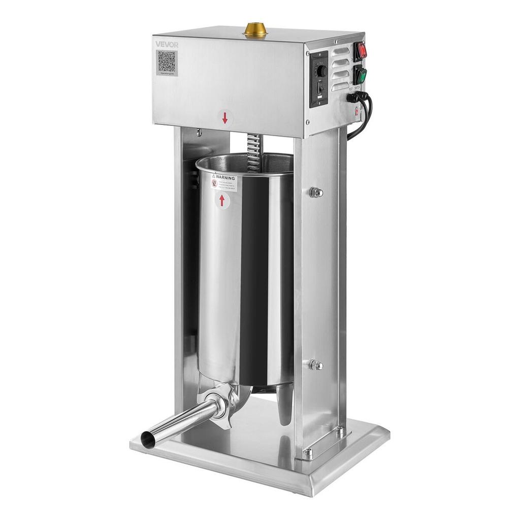 Electric Sausage Stuffer, 33 LBS / 15 L Vertical Meat Stuffer, Stepless Speed Control and Foot Pedal, Stainless Steel Heavy Duty Sausage Filler with 4