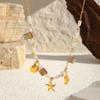 European and American ocean-style shell star pendant, titanium steel necklace and bracelet set, fashionable stainless steel jewelry, ocean series