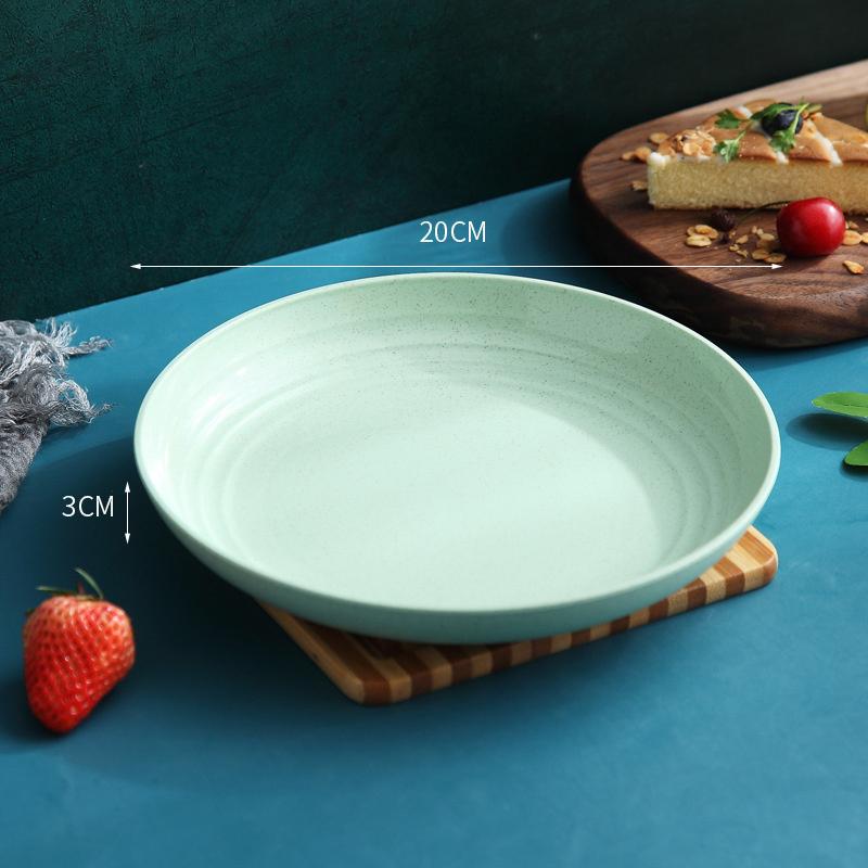 Hvetestrå Tallerkensett Runde Tallerkener Uknuselige Lettvekt Frukt Snacks Salat Barn Dessert Middagstallerkener Hjem Piknik