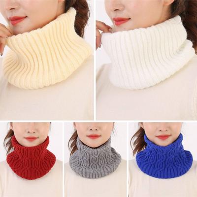 Women Windproof Detachable Knitted Fake Collar Scarf Neck Warmer Turtleneck