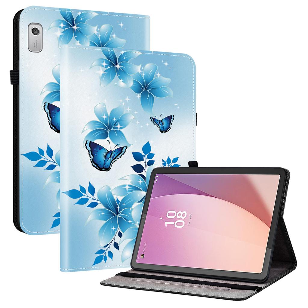 Pro Lenovo Tab M9 Kožené pouzdro Vzor Tištěný Stojánek Kryt na tablet se sloty na karty