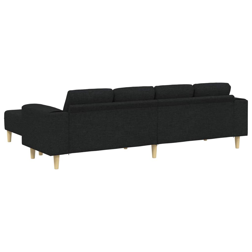 Living Room Sofa Set 3 pcs Black Polyester