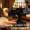 Stained Glass Magic LED Witch Hat Lamp  Yellow USB Plug Resin Night Light  Small Ornament