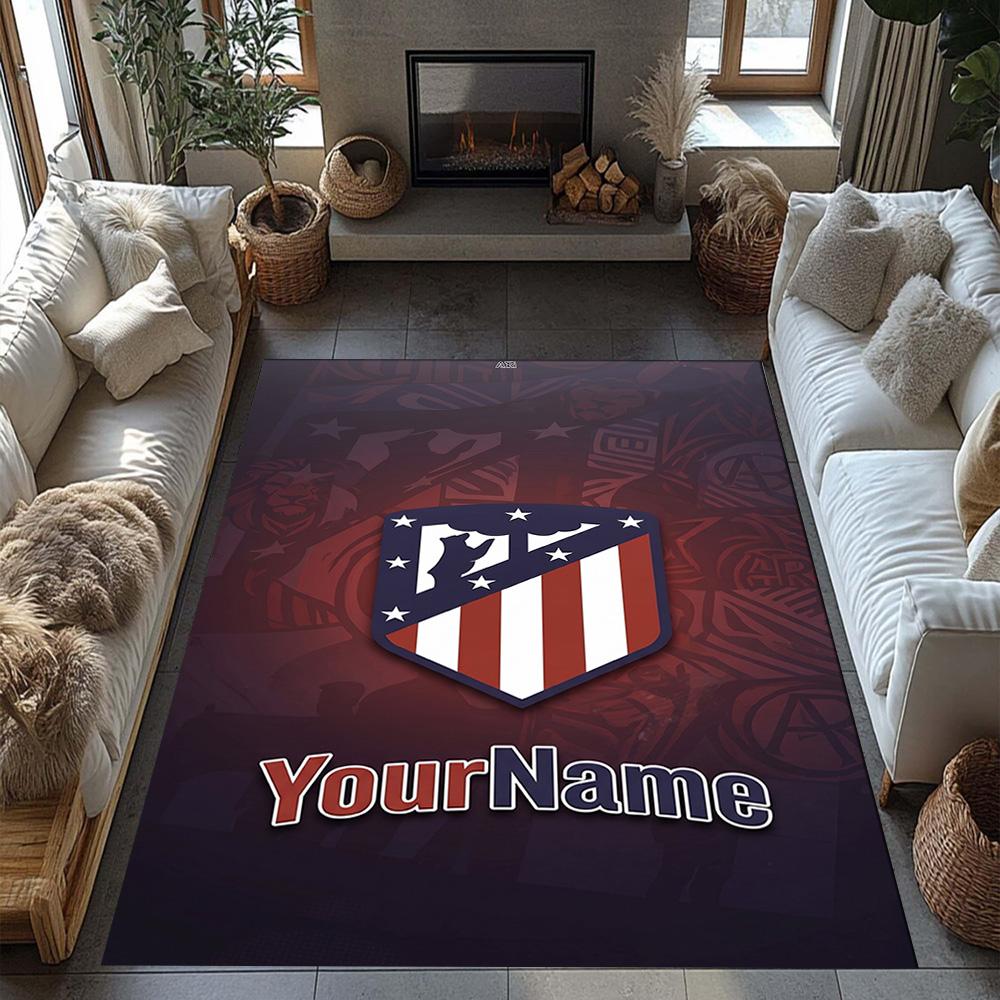 Atletico Madrid Customizable Name Carpet Perfect for Decorate room Living Rooms Outdoor Bedrooms Anti-slip Rug Decorate Offices Gift for Festivals