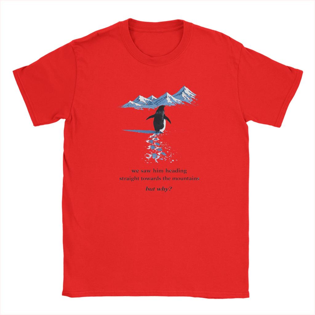 T-shirt Unisex Pinguino Nichilista Ma Perché meme Maglietta Vintage in Cotone Manica Corta T-shirt Girocollo Abbigliamento Taglia Grande