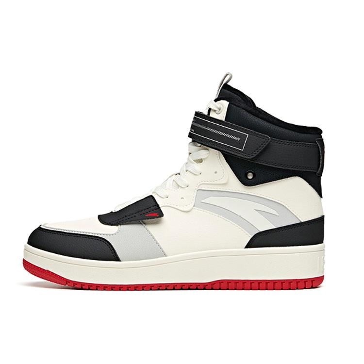 New Anta Thermal, Slip Resistant, And Abrasion Resistant Coverage High Top Skateboard Shoes Men's White Black 912048900-3
