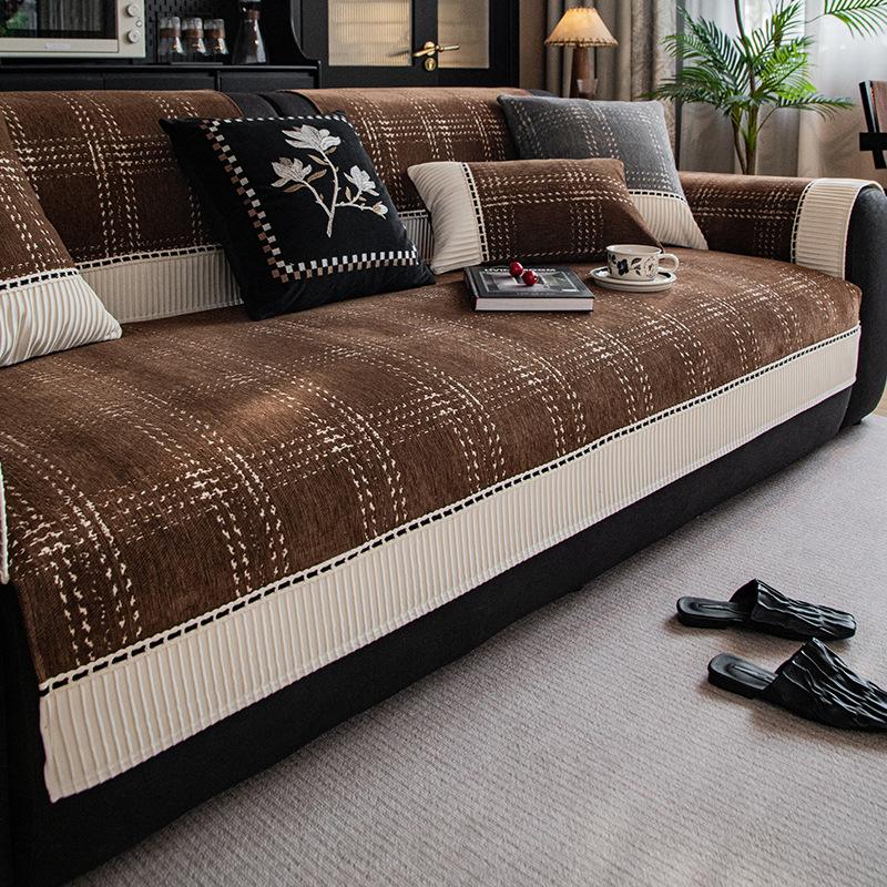 Sofa Cushion Four Seasons Universal Light Luxury High Sense Non-Slip Seat Cushion  New Chenille Sofa Cover Cover Cloth