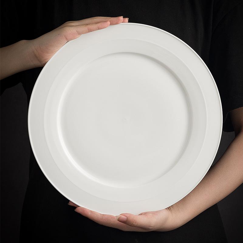 Nordisk biff tallrik, Vit platt tallrik, High-end familje grönsakstallrik, Hotell restaurang buffé tallrik, B&B frukosttallrik