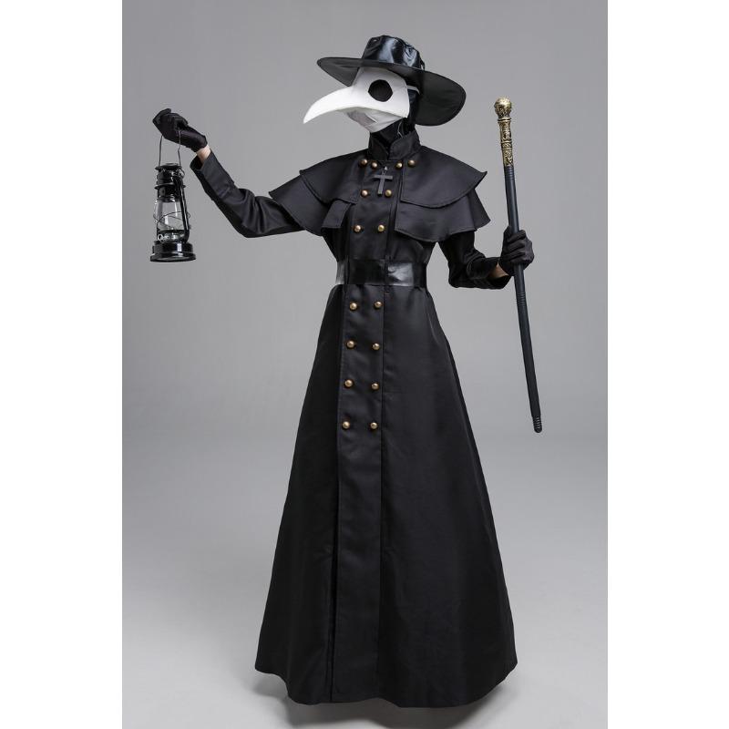 Halloween Adult Medieval Steampunk Wind European and American Plague Doctor Costume Bird Beak Crow Long Beak Mask Costume