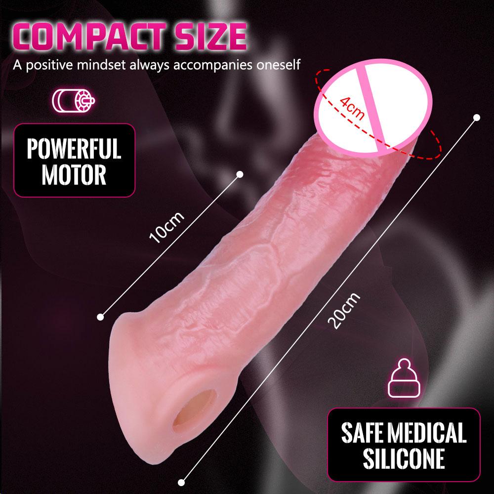 Reusable Penis Sleeves Male Sex Toys Cock Extend Long Realistic Silicone Dildo Condoms Penis Enlarger Adult Supplies for Men