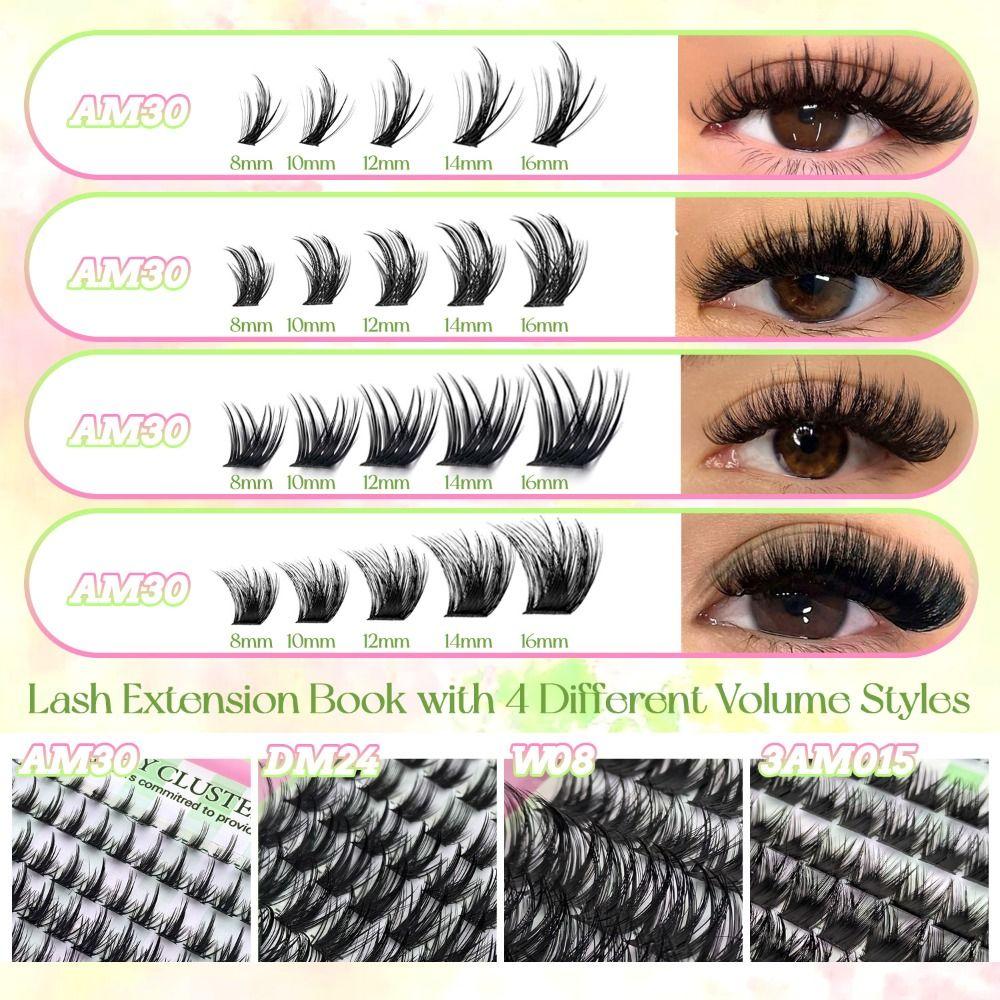 Natural Look 3D Faux Mink Lash 8-16mm Length DIY Lash Extension Kit Makeup Enhancement