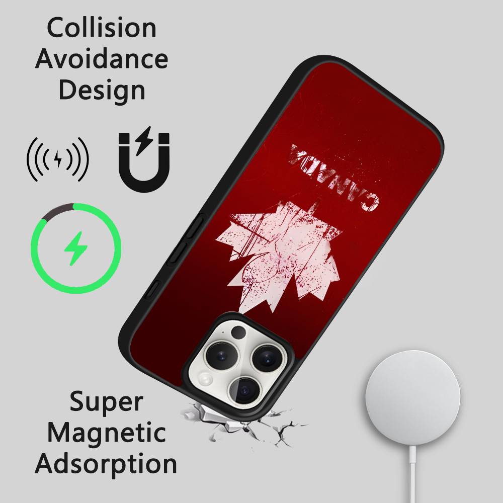 Canada Flag Phone Case Mobile Suitable For Apple 16 PRO MAX 15 14 13 12 MINI 11 Patch Black Hard Shell